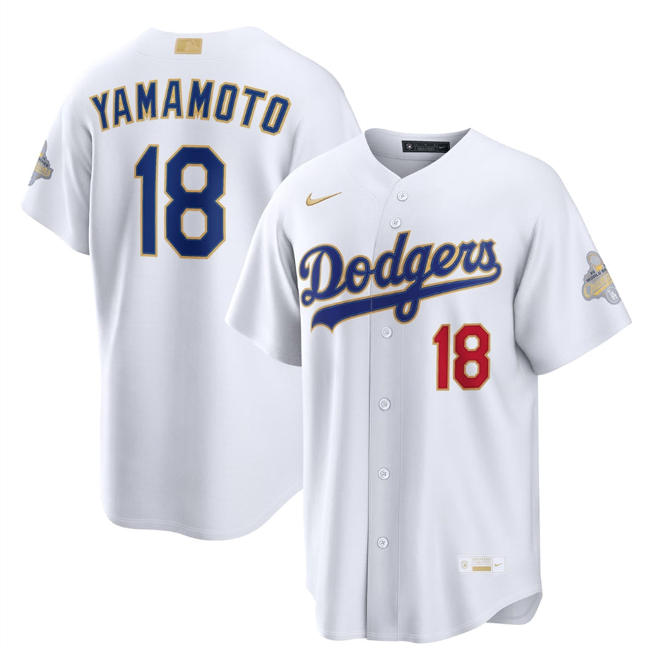 Men's #18 Yoshinobu Yamamoto Los Angeles Dodgers Baseball Jersey