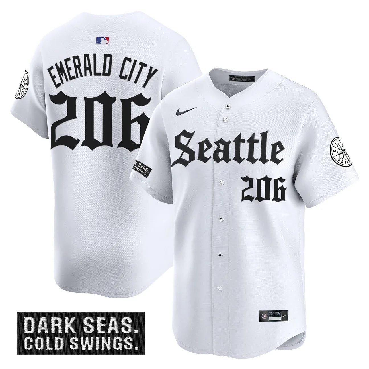 Men's Seattle Mariners 'Deep Sea Gothic Edition' Vapor Premier Limited Jersey - All Stitched