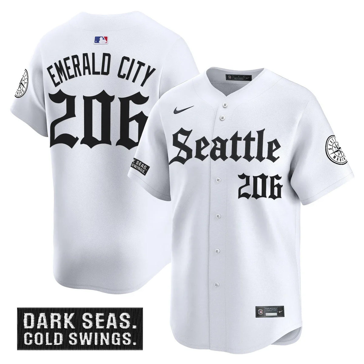 Men's Seattle Mariners 'Deep Sea Gothic Edition' Vapor Premier Limited Jersey - All Stitched