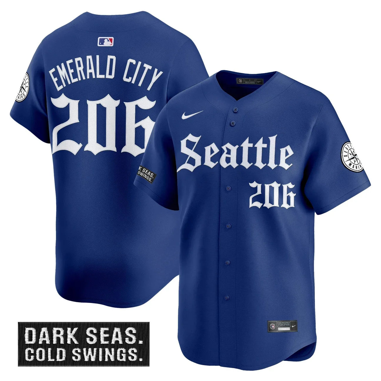 Men's Seattle Mariners 'Deep Sea Gothic Edition' Vapor Premier Limited Jersey - All Stitched