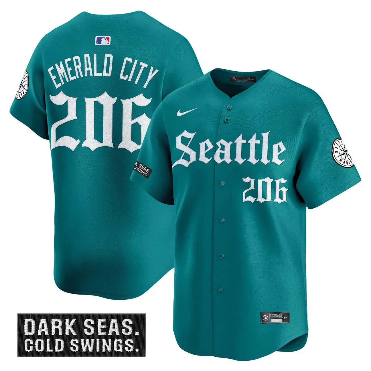 Men's Seattle Mariners 'Deep Sea Gothic Edition' Vapor Premier Limited Jersey - All Stitched