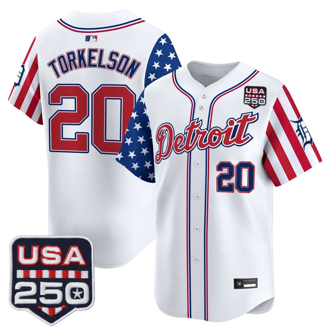 Detroit Tigers "America250 Edition" Vapor Premier Limited Jersey - All Stitched - White