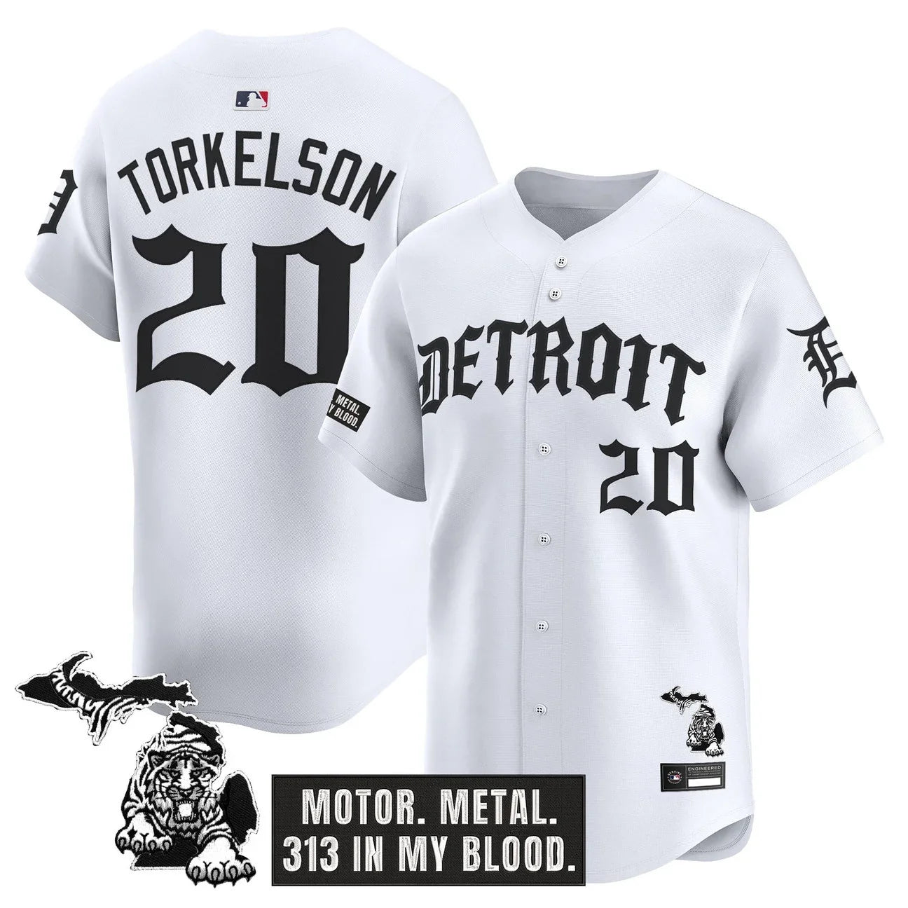 Detroit Tigers 'Old English Edition' Vapor Premier Limited Jersey - All Stitched - White