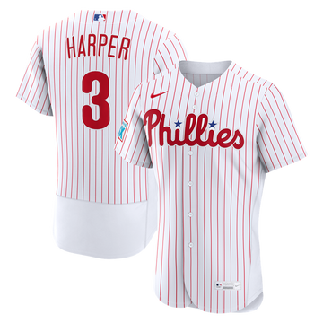 Bryce Harper Philadelphia Phillies Nike Home Authentic Sponsor Patch Jersey - White