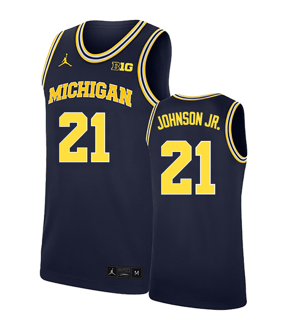 Men's #21 Morez Johnson Jr Michigan Wolverines College Basketball Jersey