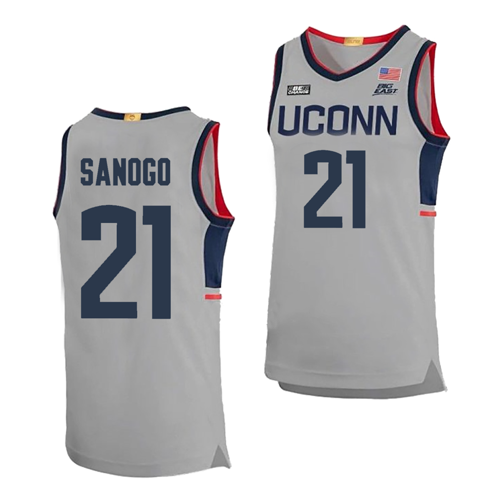 Men's #21 Adama Sanogo UConn Huskies College Basketball Jersey