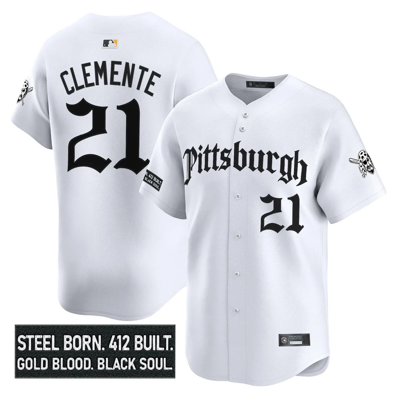 Men's Pittsburgh Pirates 'Gothic Steel City Edition' Vapor Premier Limited Jersey - All Stitched