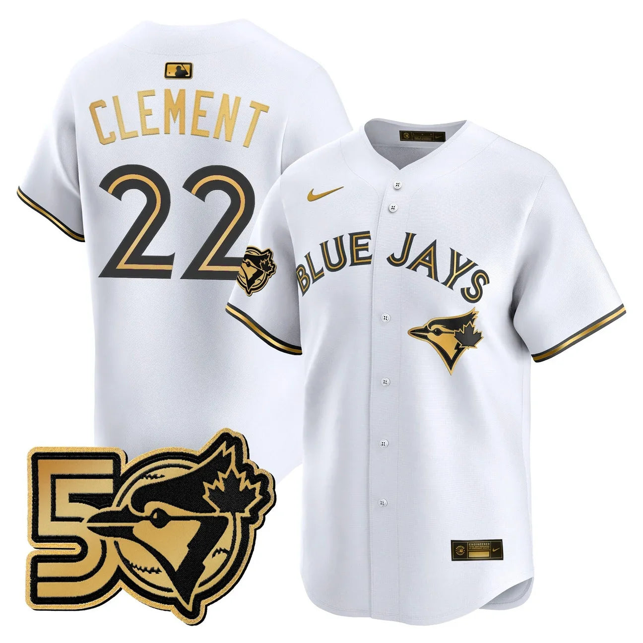 Men's Toronto Blue Jays 50 Seasons Patch Vapor Premier Limited Jersey - All Stitched