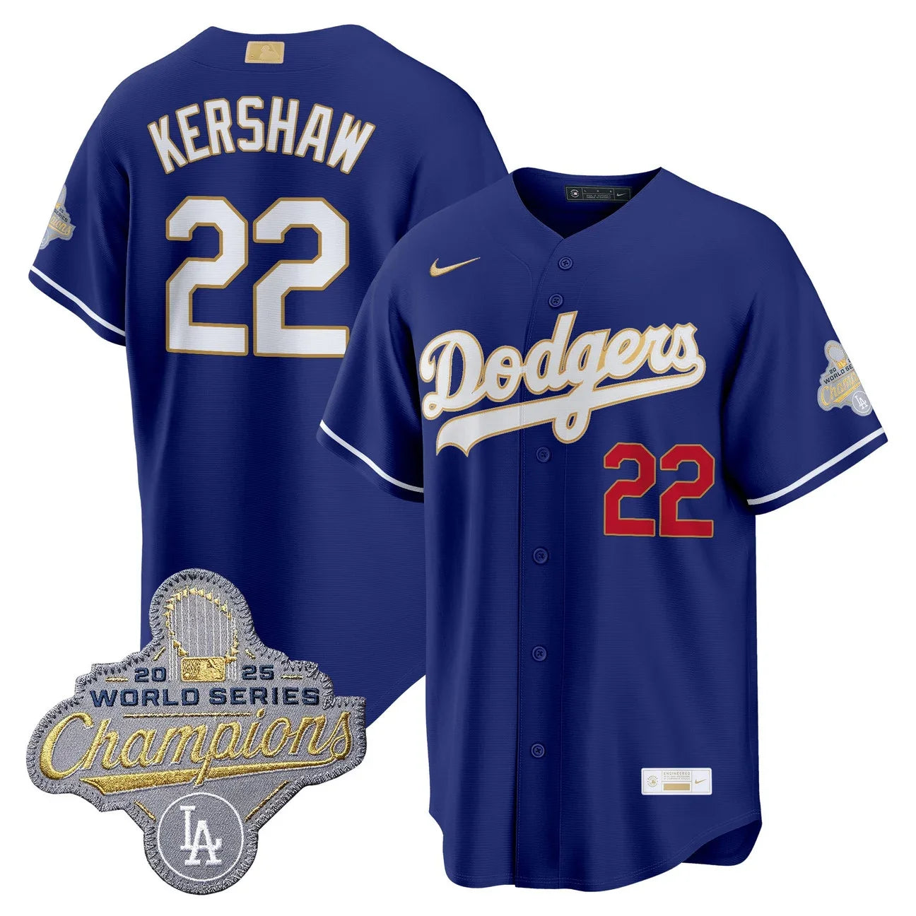 Los Angeles Dodgers "Gold Collection" Premier Limited Jersey - All Stitched -Royal