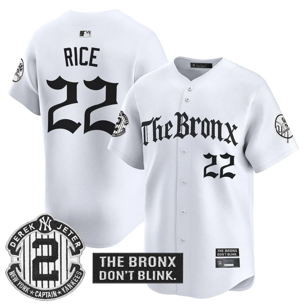 Men's Yankees 'The Bronx - Gothic Ink Drop Edition' Vapor Premier Limited Jersey - All Stitched