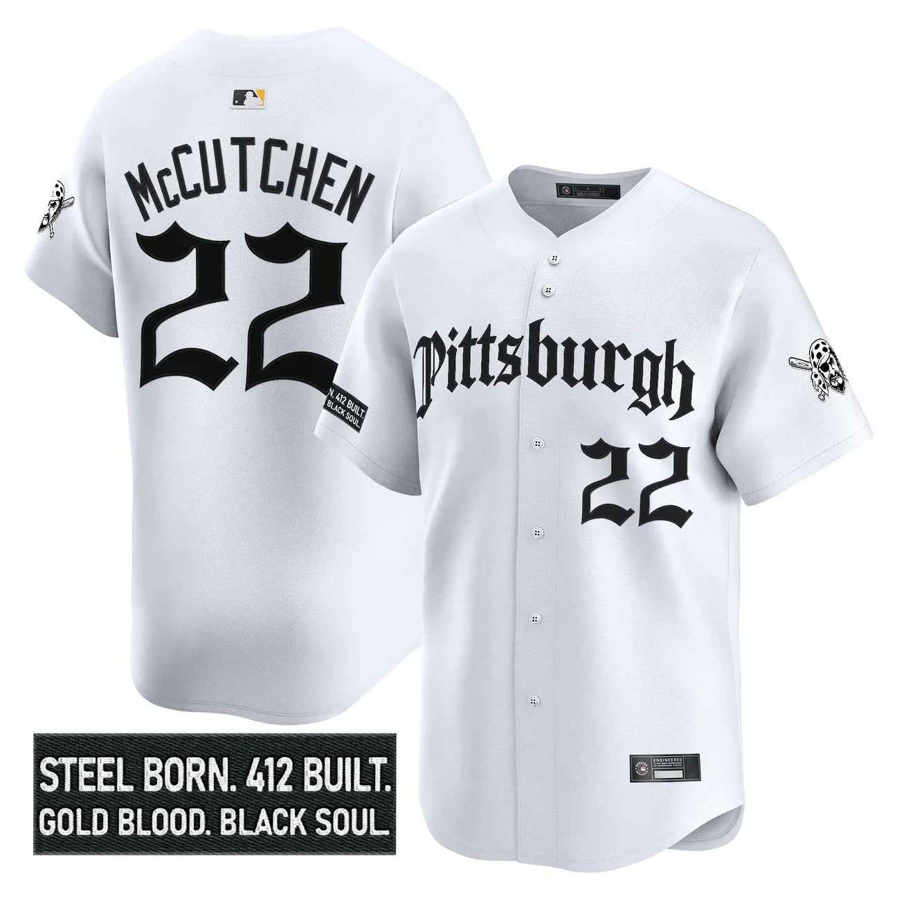 Men's Pittsburgh Pirates 'Gothic Steel City Edition' Vapor Premier Limited Jersey - All Stitched