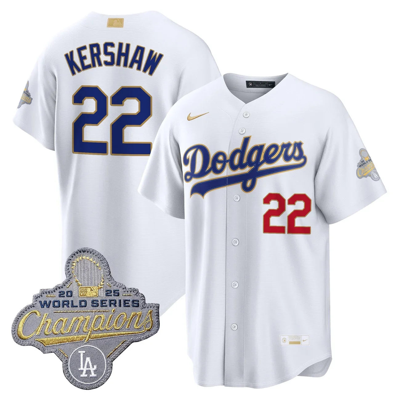 Los Angeles Dodgers "Gold Collection" Premier Limited Jersey - All Stitched -White
