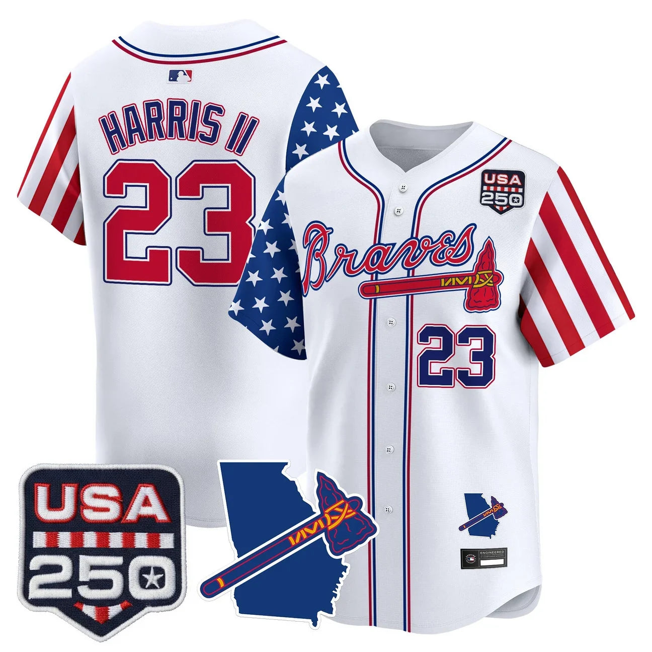 Men's Atlanta Braves "America 250 Edition" Vapor Premier Limited Jersey - All Stitched