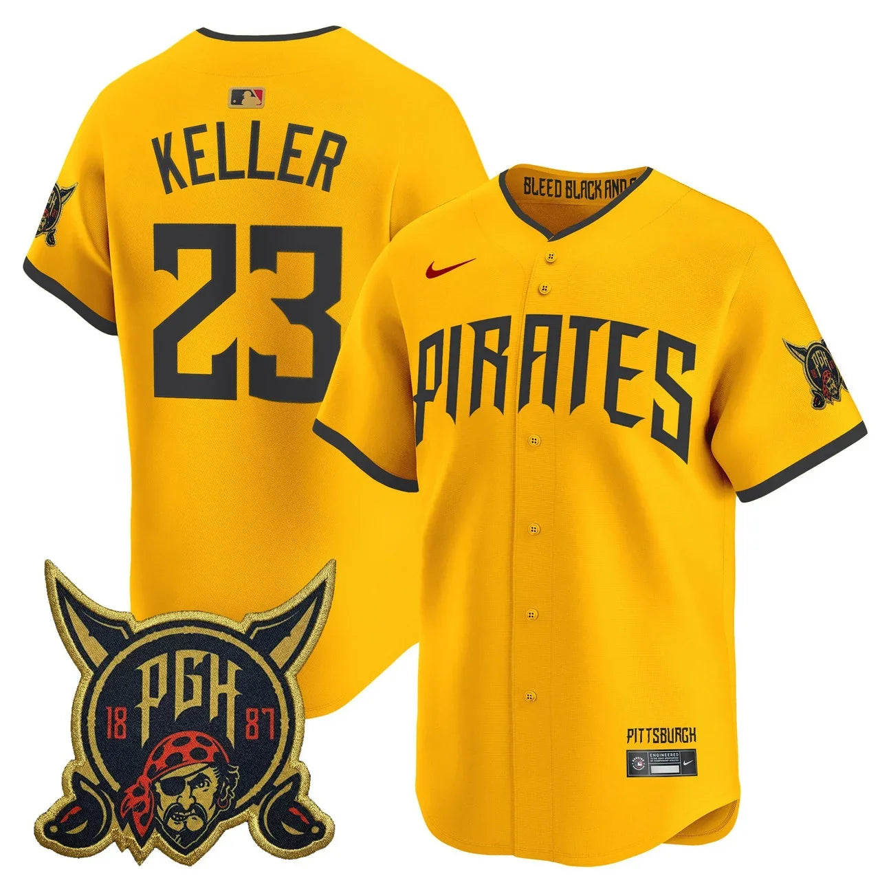 Pittsburgh Pirates 2026 City Connect Vapor Premier Limited Jersey - All Stitched - Gold