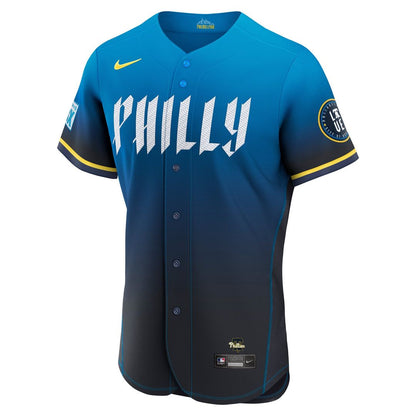 Kyle Schwarber Philadelphia Phillies Nike City Connect Authentic Sponsor Patch Jersey - Navy