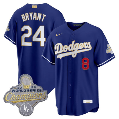 Los Angeles Dodgers "Gold Collection" Premier Limited Jersey - All Stitched -Royal