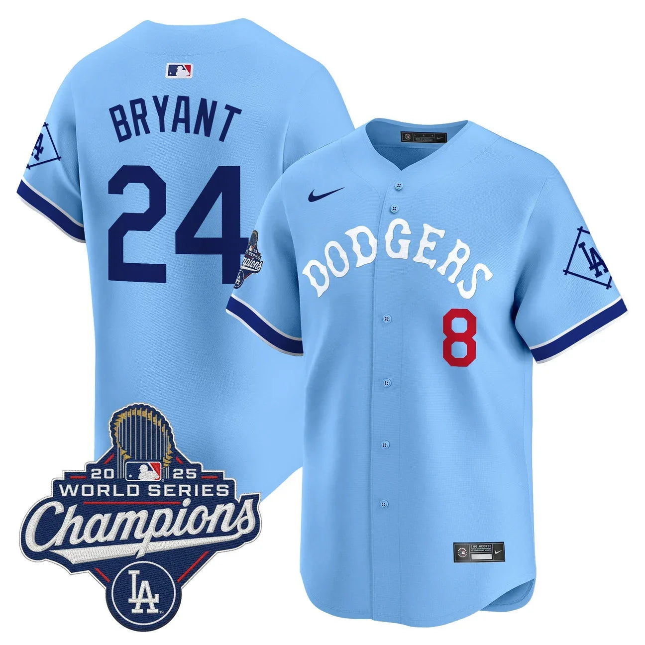 Dodgers Tribute 2025 World Series Champions Vapor Premier Limited Jersey - All Stitched -Blue