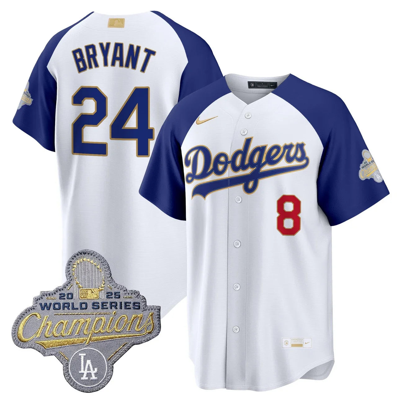 Los Angeles Dodgers "Gold Collection" Premier Limited Jersey - All Stitched -White Alternate