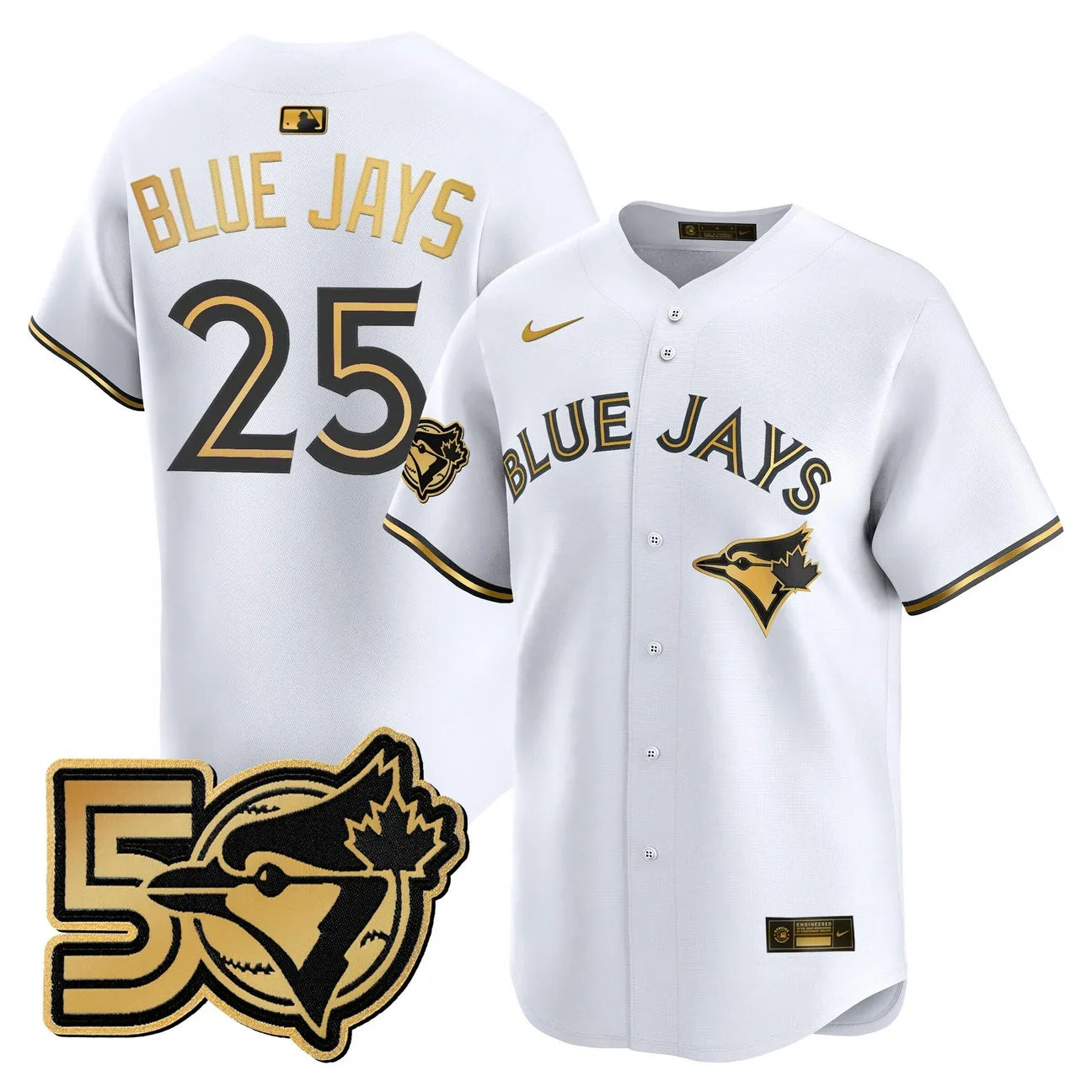Men's Toronto Blue Jays 50 Seasons Patch Vapor Premier Limited Jersey - All Stitched