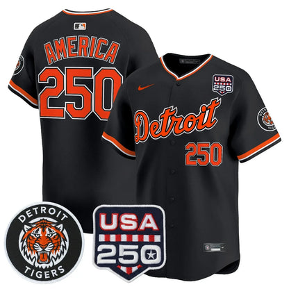 Men's Detroit Tigers 2026 Alternate Vapor Premier Limited Jersey - 250America Patch - All Stitched