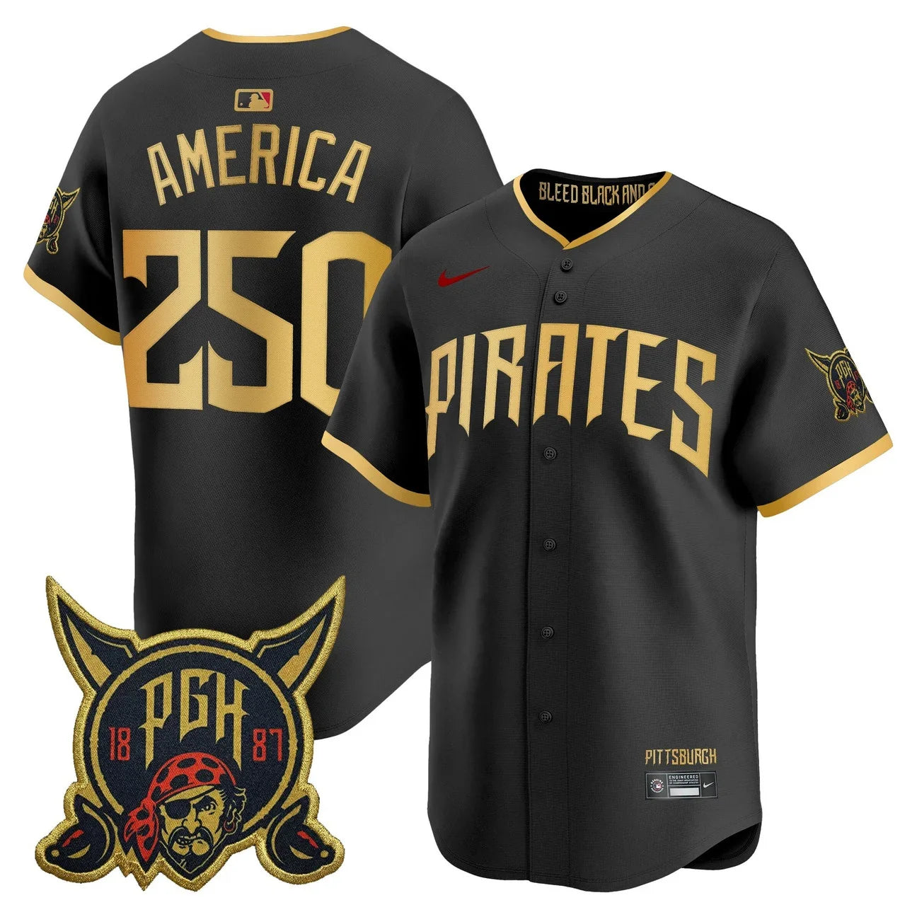 Pittsburgh Pirates 2026 City Connect Vapor Premier Limited Jersey - All Stitched - Black