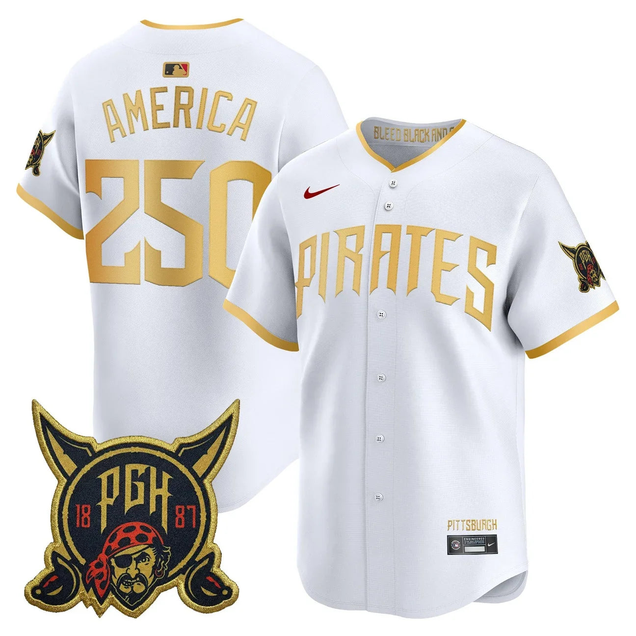 Pittsburgh Pirates 2026 City Connect Vapor Premier Limited Jersey - All Stitched - White