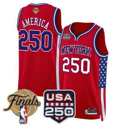 Men's New York Knicks "America 250 Edition" 2026 Finals patch Swingman Jersey - All Stitched