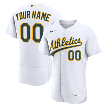 Athletics Nike Home Authentic Custom Jersey - White