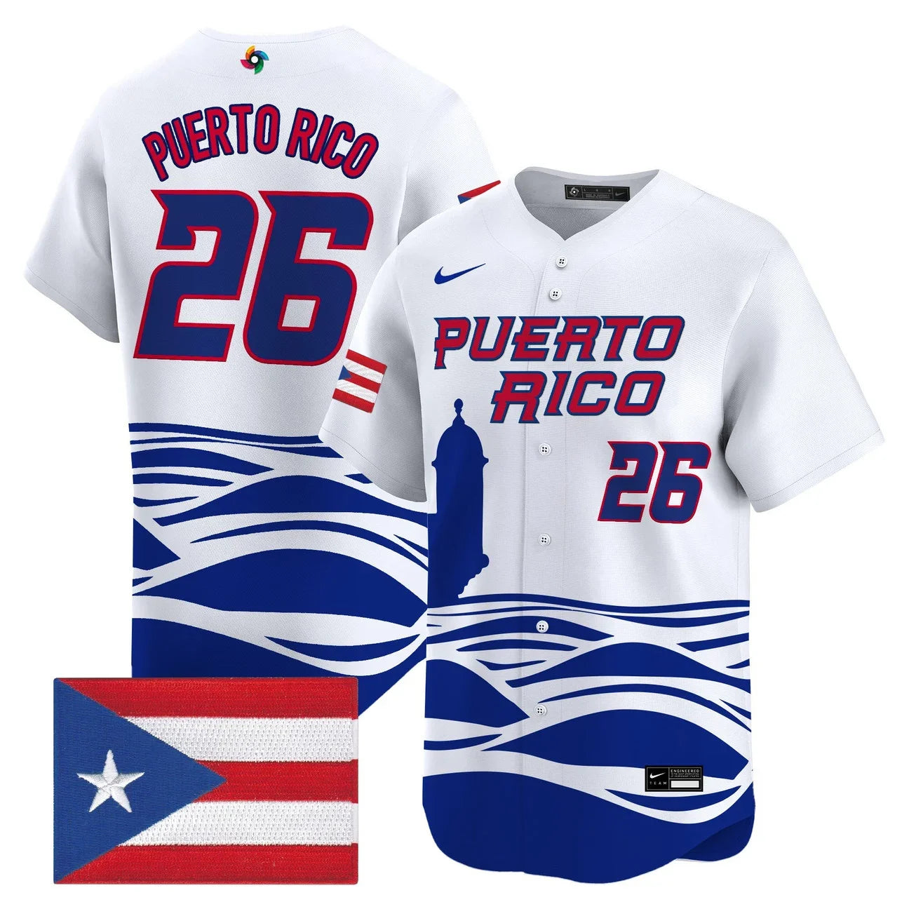 Men's Team Puerto Rico World Baseball Classic Vapor Premier Jersey - 2026 Roster - All Stitched