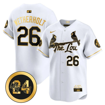 St. Louis Cardinals Whitey Herzog Patch Vapor Premier Limited Jersey - All Stitched - White gold