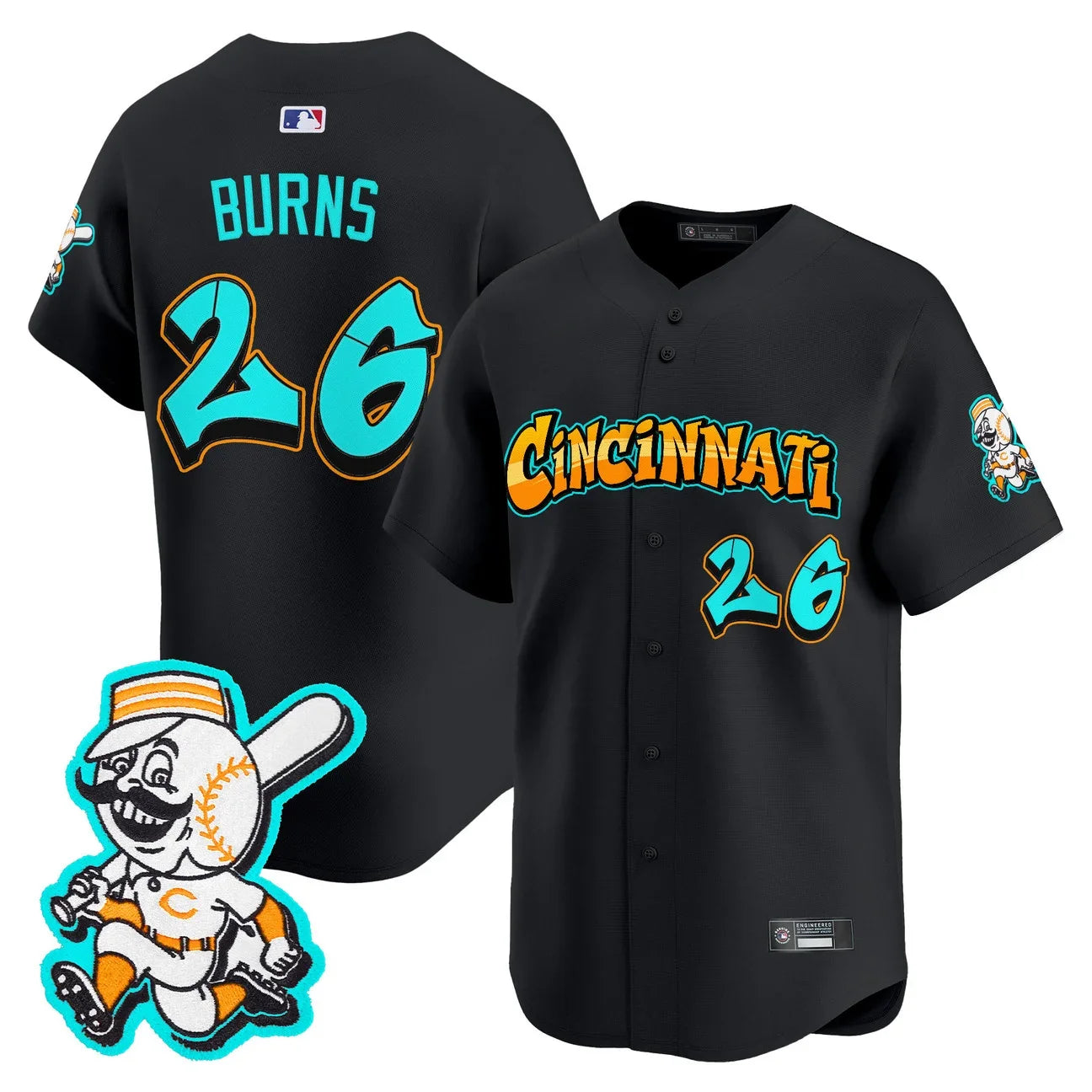 Cincinnati Reds 'Graffiti Queen City Edition' Vapor Premier Limited Jersey - All Stitched - Black