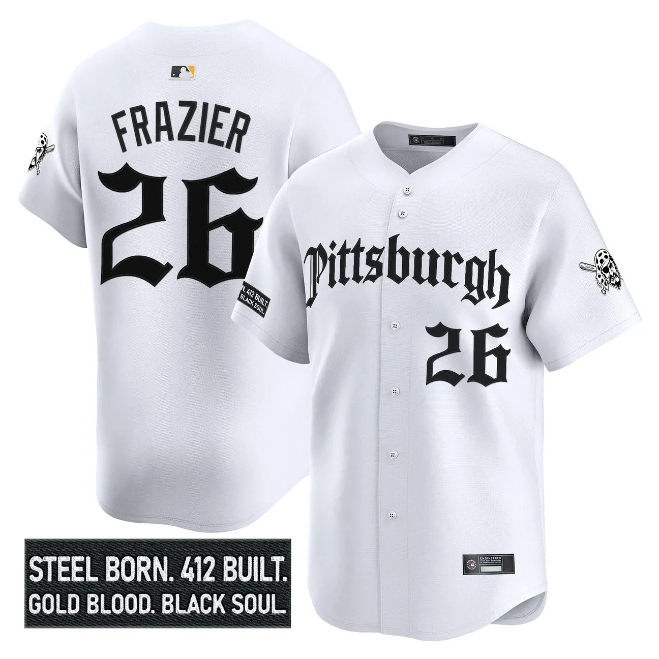 Men's Pittsburgh Pirates 'Gothic Steel City Edition' Vapor Premier Limited Jersey - All Stitched