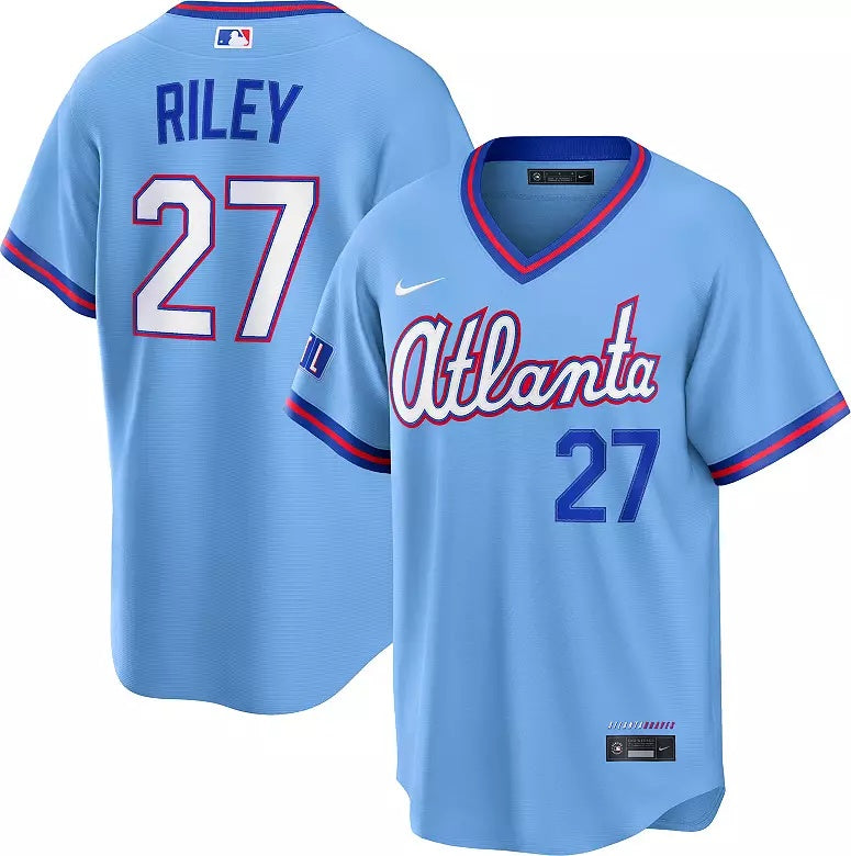 Men's #27 Austin Riley Atlanta Braves Baseball Jersey