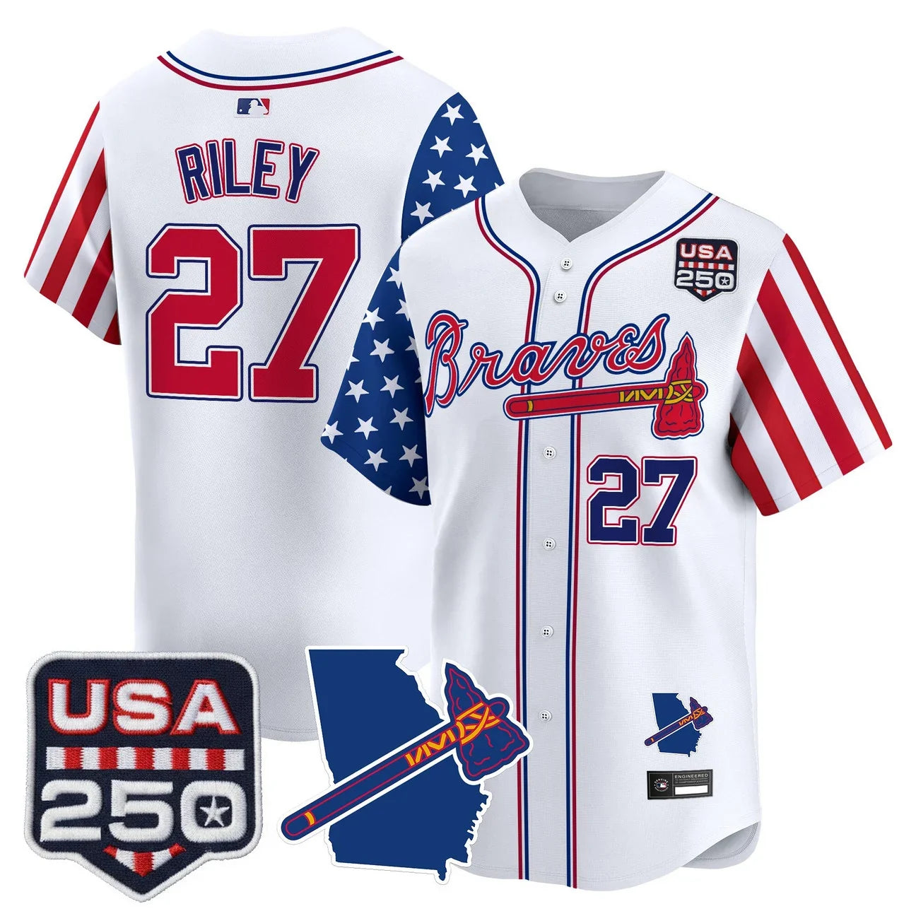 Men's Atlanta Braves "America 250 Edition" Vapor Premier Limited Jersey - All Stitched