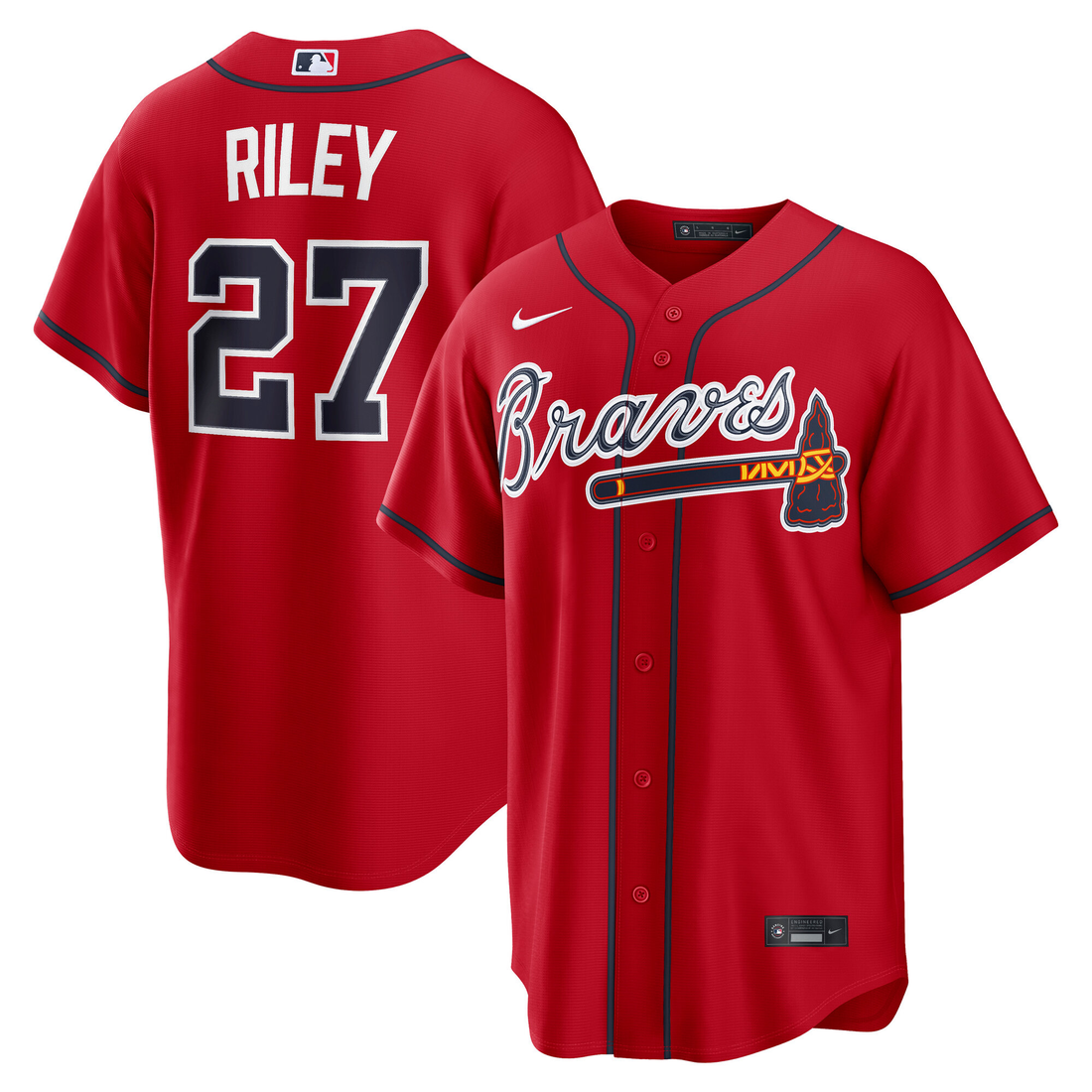 Men's #27 Austin Riley Atlanta Braves Baseball Jersey