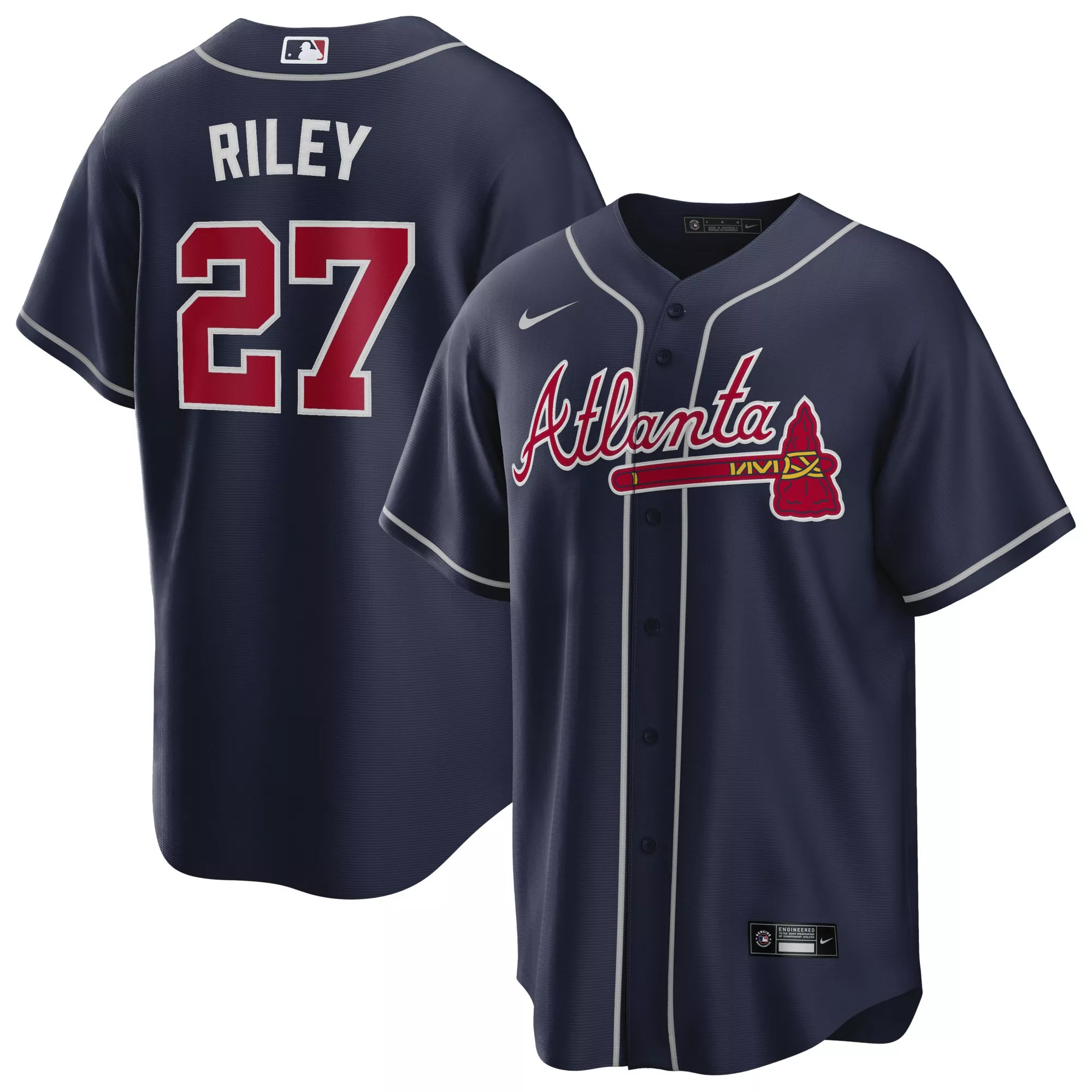 Men's #27 Austin Riley Atlanta Braves Baseball Jersey