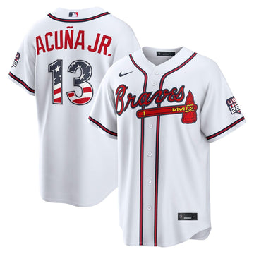 Ronald Acuña Jr. Atlanta Braves Nike USA 250 Fourth of July Home Stadium Jersey - White