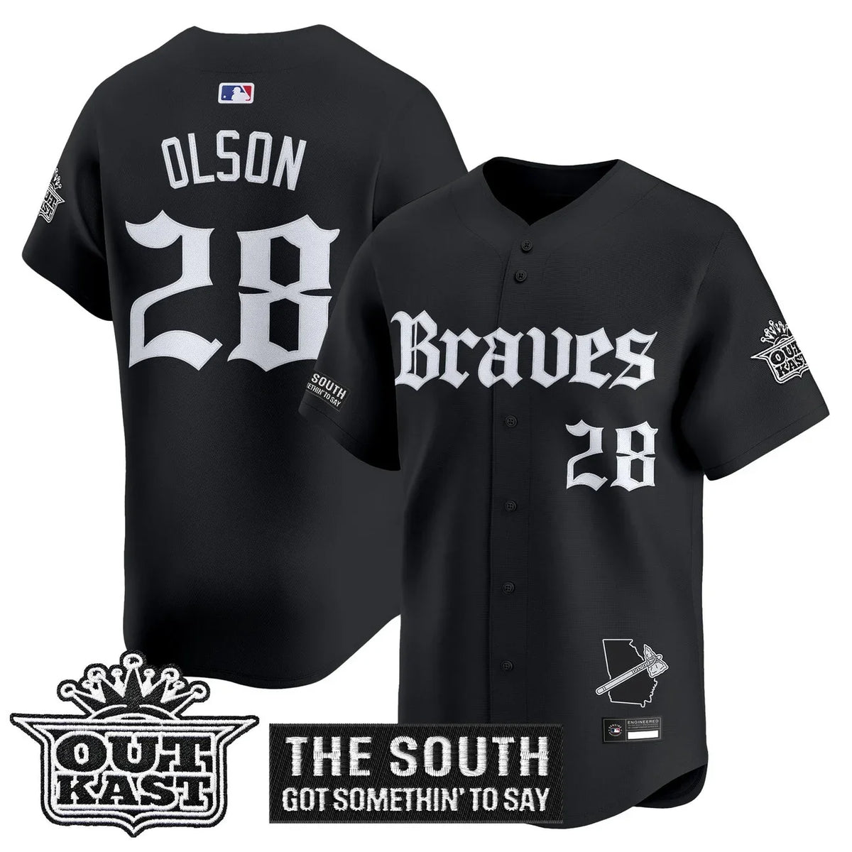 Men's Atlanta Braves 'Gothic South x Outkast Edition' Vapor Premier Limited Jersey V2- All Stitched