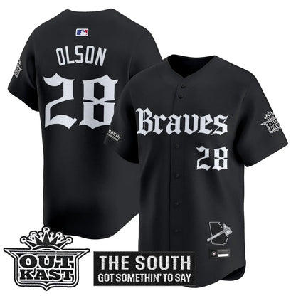 Men's Atlanta Braves 'Gothic South x Outkast Edition' Vapor Premier Limited Jersey V2- All Stitched