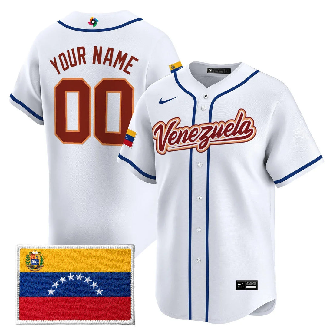 Team Venezuela World Baseball Classic Vapor Premier Custom Jersey - 2026 Roster - All Stitched