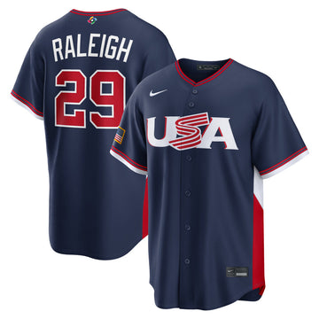 Men's #29 Cal Raleigh USA 2026 World Baseball Classic Baseball Jersey