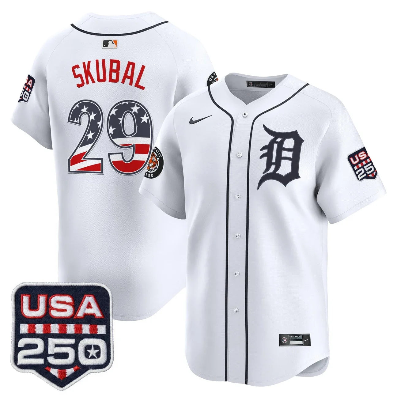 Men's Detroit Tigers USA 250 Fourth of July Vapor Premier Limited Jersey - All Stitched