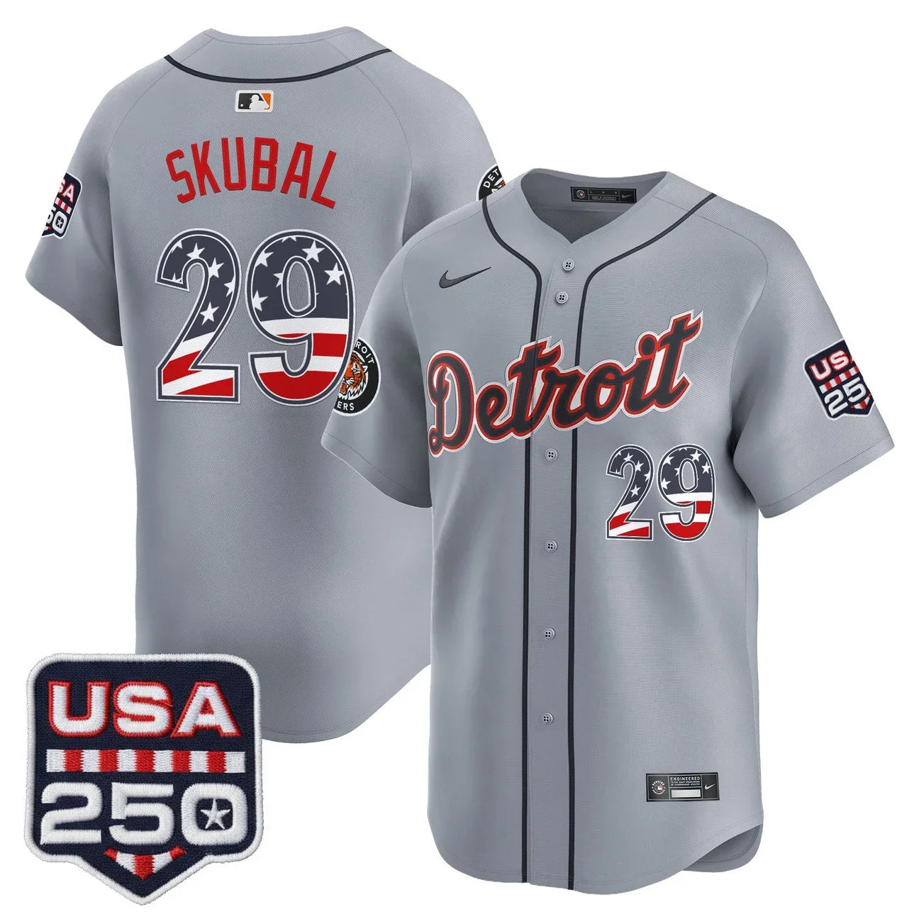 Men's Detroit Tigers USA 250 Fourth of July Vapor Premier Limited Jersey - All Stitched