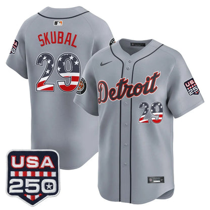 Men's Detroit Tigers USA 250 Fourth of July Vapor Premier Limited Jersey - All Stitched