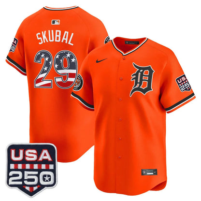 Men's Detroit Tigers USA 250 Fourth of July Vapor Premier Limited Jersey - All Stitched