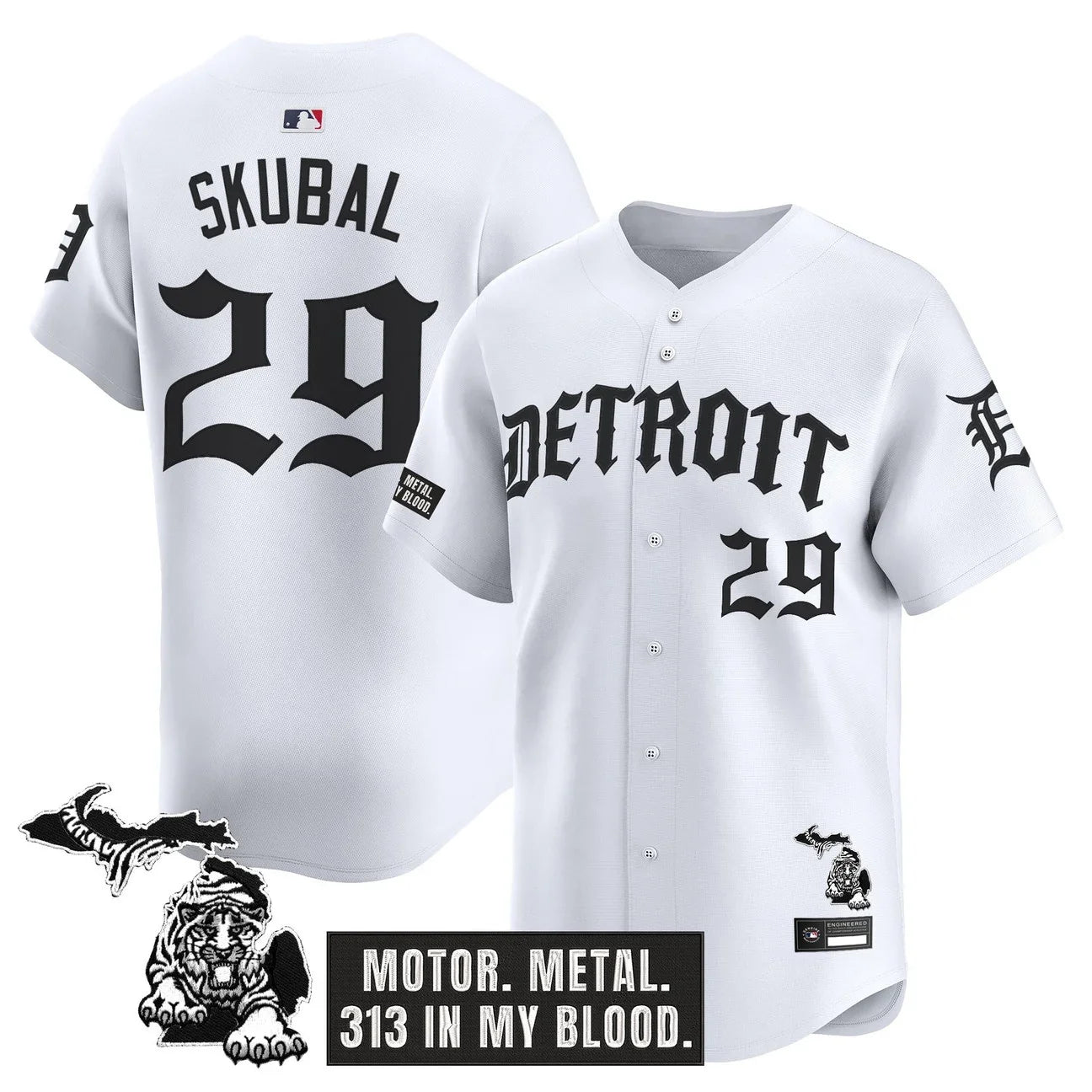 Detroit Tigers 'Old English Edition' Vapor Premier Limited Jersey - All Stitched - White