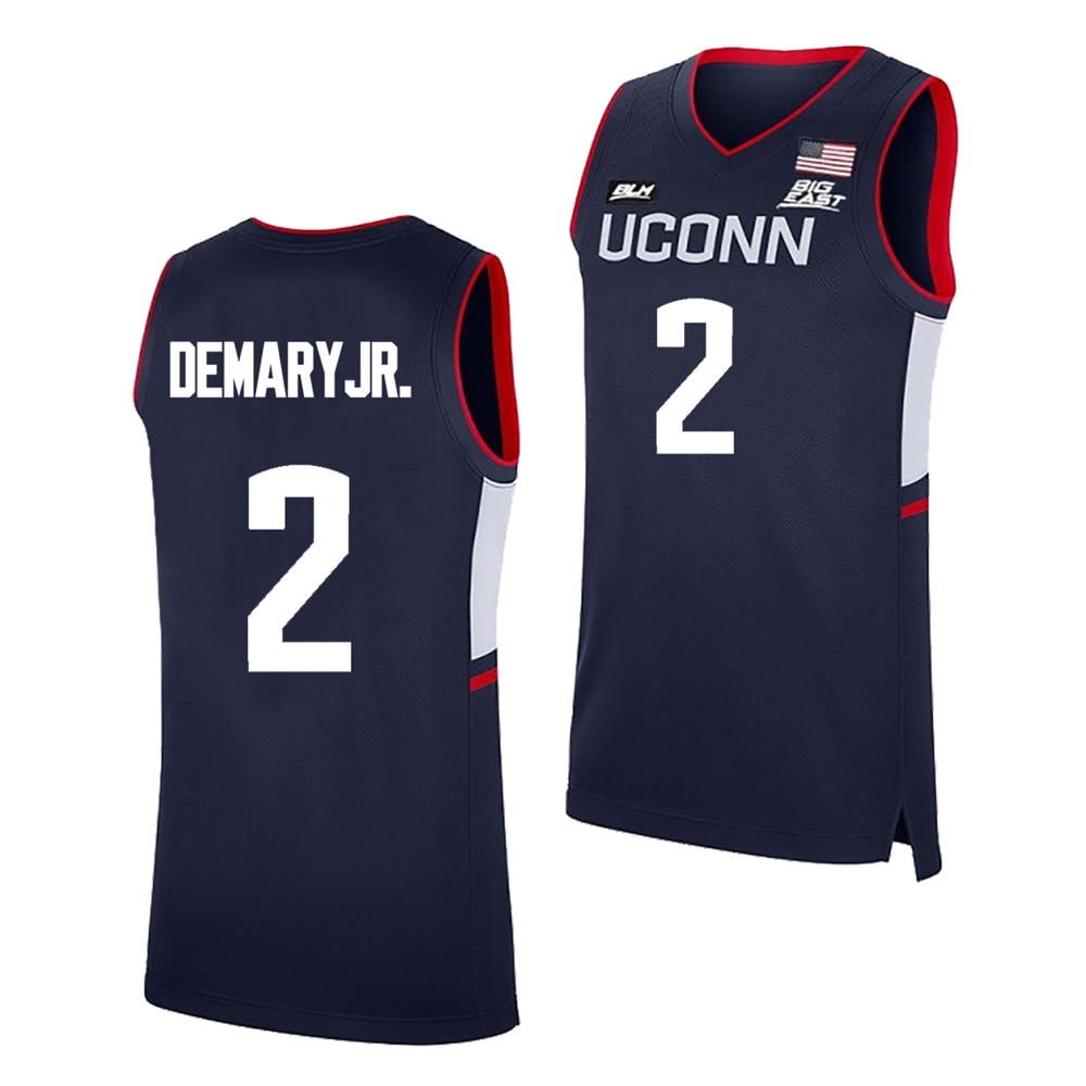 Men's #2 Silas Demary Jr UConn Huskies College Basketball Jersey