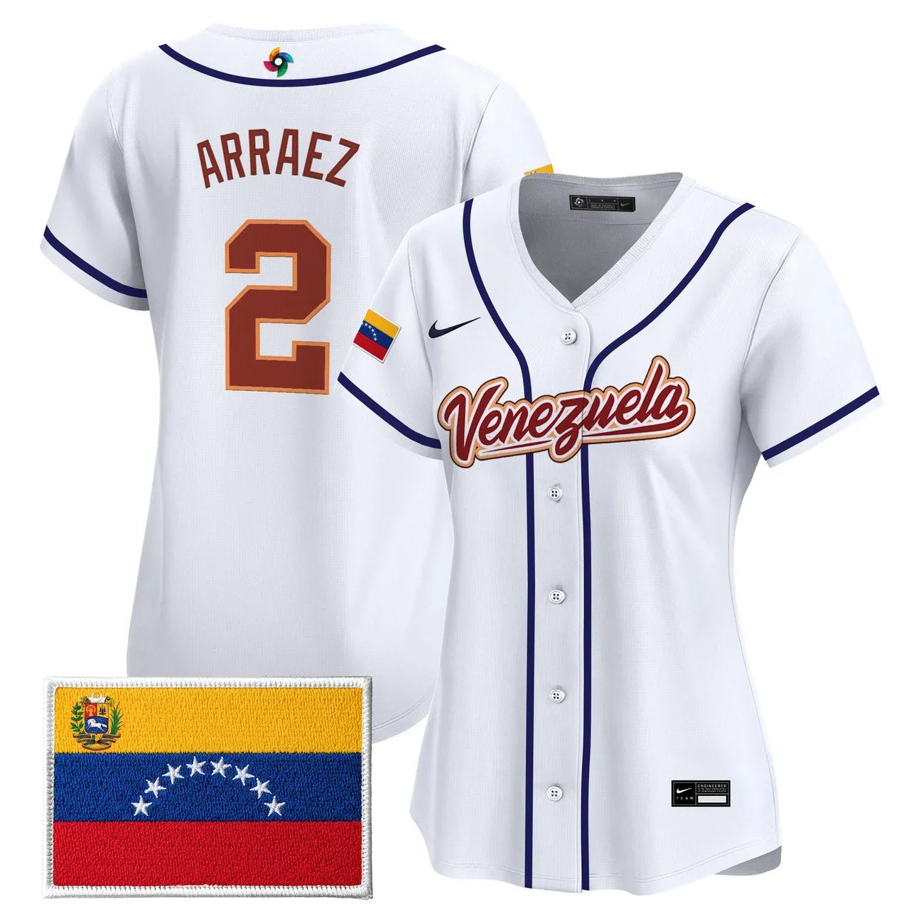 Women's Team Venezuela World Baseball Classic Vapor Premier Jersey - 2026 Roster - All Stitched