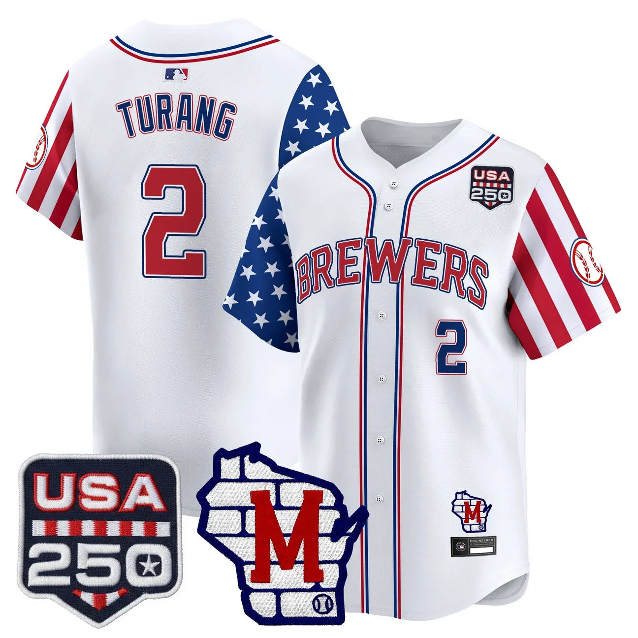Men's Milwaukee Brewers "America250 Edition" Vapor Premier Limited Jersey - All Stitched - White