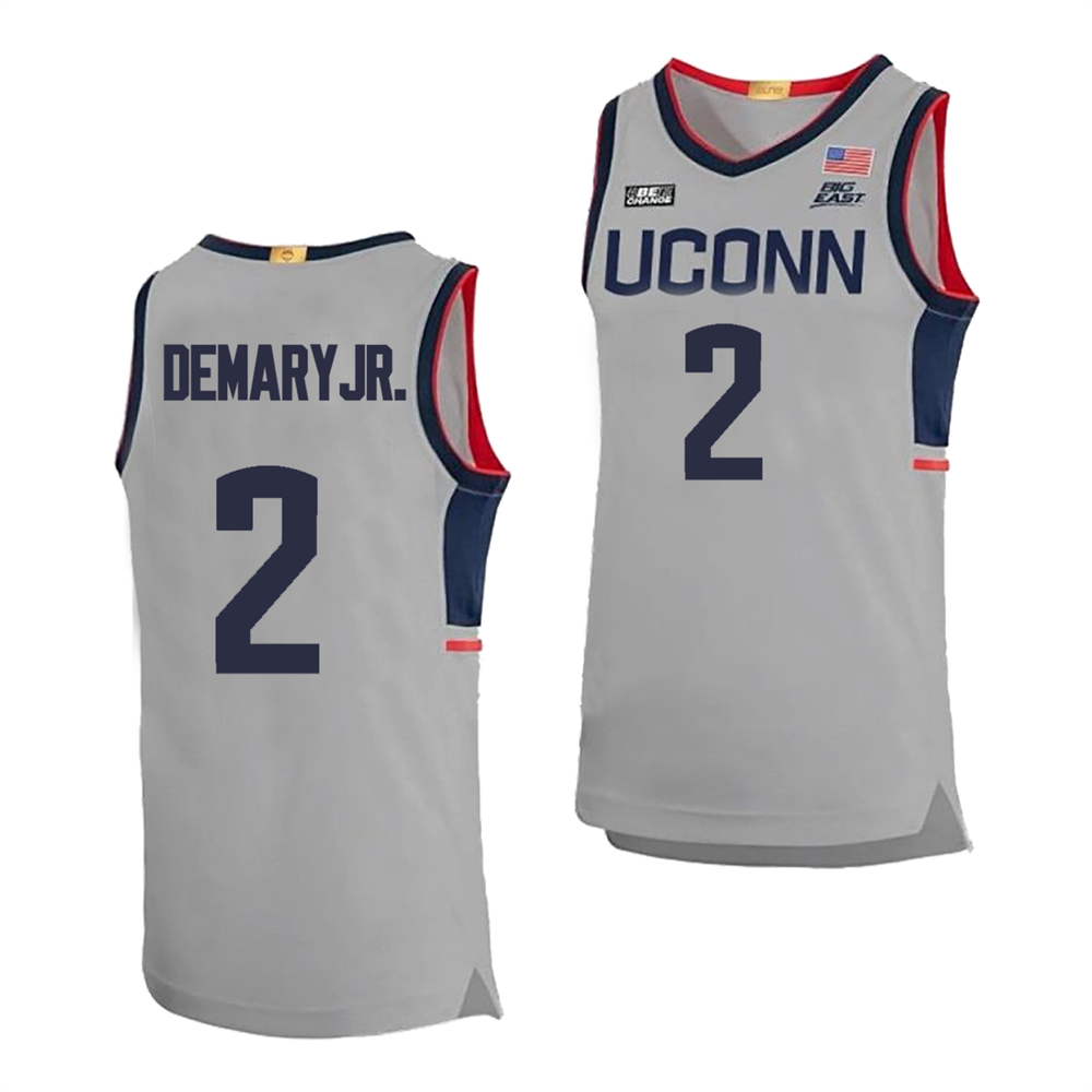 Men's #2 Silas Demary Jr UConn Huskies College Basketball Jersey